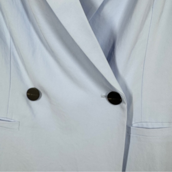 Everlane Light Blue Double Breasted Career Relaxed Fit Blazer Size 6 - Picture 6 of 16